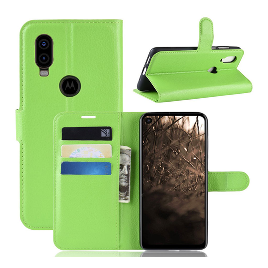 Motorola P40 litsi nahkainen suojakotelo - Vihreä