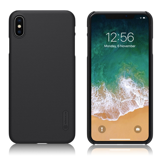 iPhone 9 Plus NILLKIN Matta Pintainen Kova Muovinen Takasuoja kuori Näytön Suojakalvolla - Musta