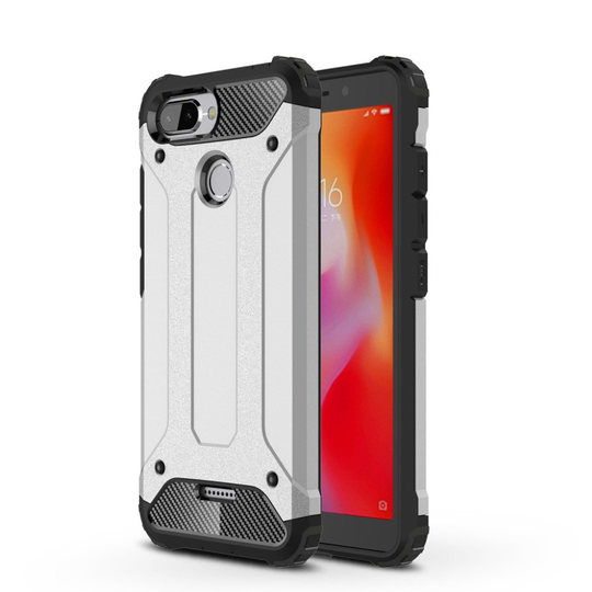 Xiaomi Redmi 6 Kilpi kova hybriidi muovinen takasuoja kuori - Hopea