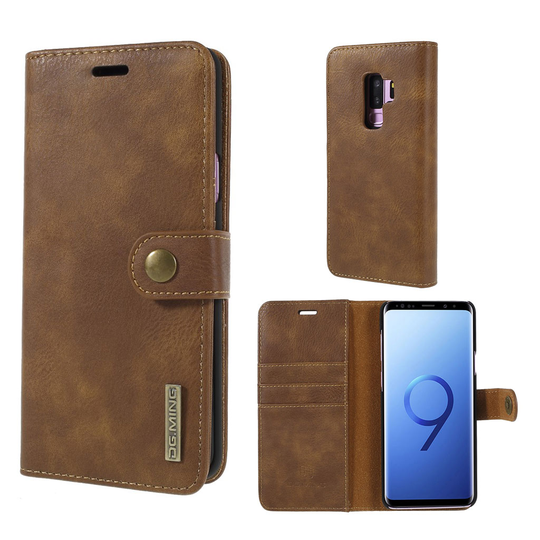 DG.MING Samsung Galaxy S9 Plus 2-in-1 Wallet kotelot - Ruskea