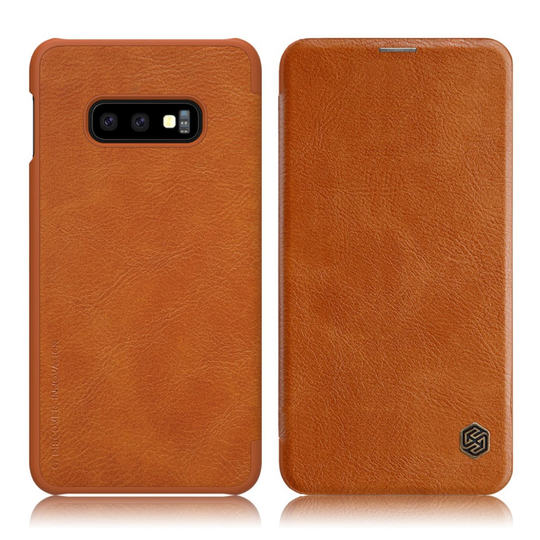 NILLKIN Qin Series Samsung Galaxy S10e nahkainen suojakotelo - Ruskea