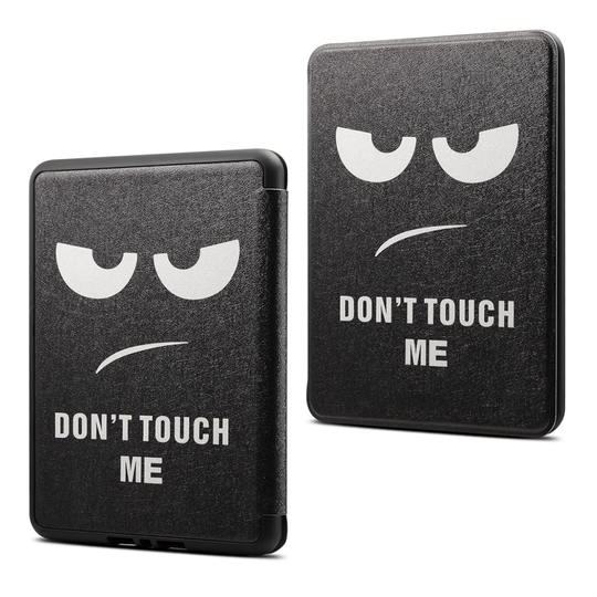 Amazon Kindle Paperwhite 4 (2018) synettti nahkainen suojakotelo kuviolla - Don't Touch Me