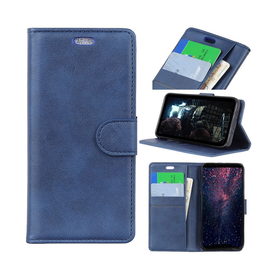 Huawei P30 Pro matta nahkainen flip Suojakotelo - Sininen
