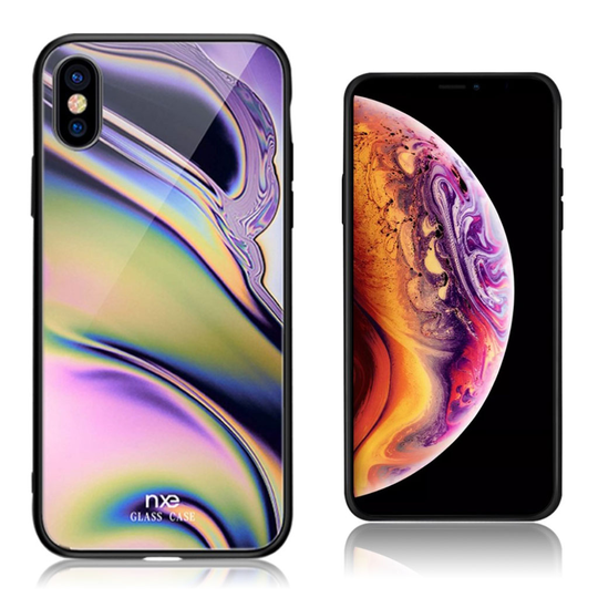 iPhone Xs Max NXE sarjan hybriidi suojakuori lasista ja muovista - Tyyli A