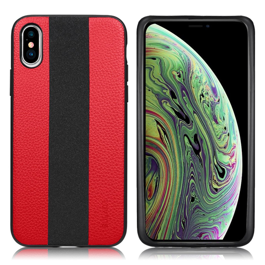 SULADA iPhone XS litchi texture case - Red