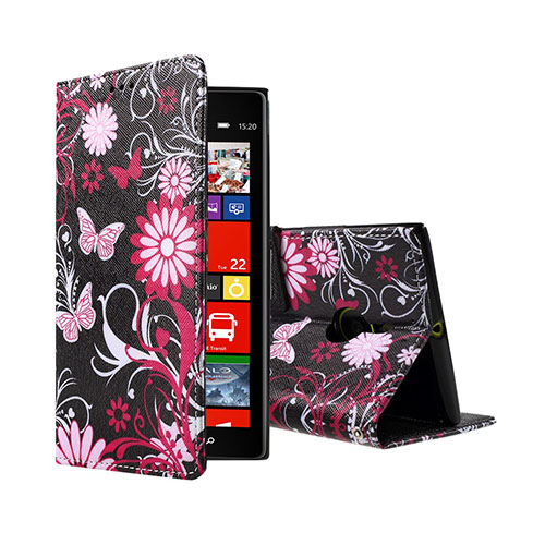 Moberg Nokia Lumia 1520 Nahkakotelo - Kukka Perhosia