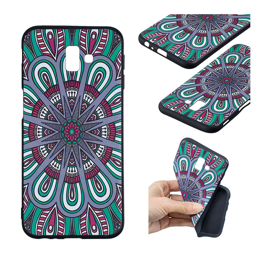 Samsung Galaxy J6 Plus (2018) taivutettava silikooni muovinen takasuoja kuori kuviolla - Symmetrinen Kuvio