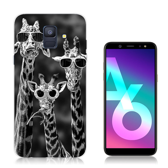 Samsung Galaxy A6 (2018) Muovinen Joustava Kuvallinen Takasuoja Kuori - Hauskat Kirahvit