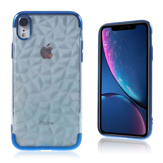 iPhone Xr Timantti rakenne pintainen pehmeä silikooni muovinen suojakuori - Sininen