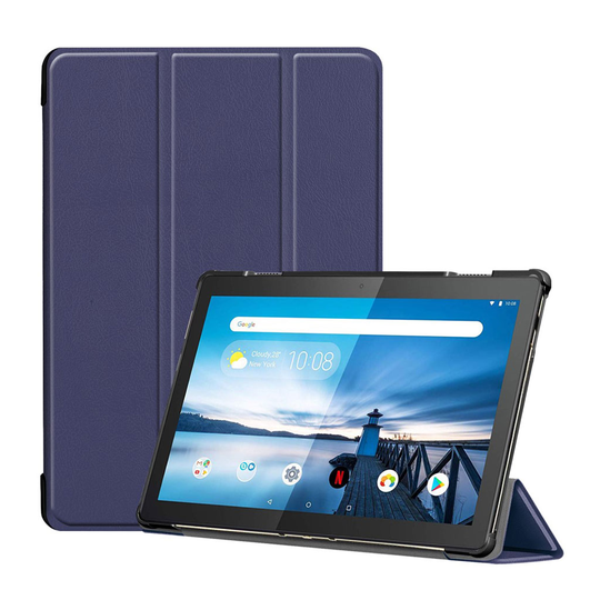Lenovo Tab M10 tri-fold leather case - dark blue