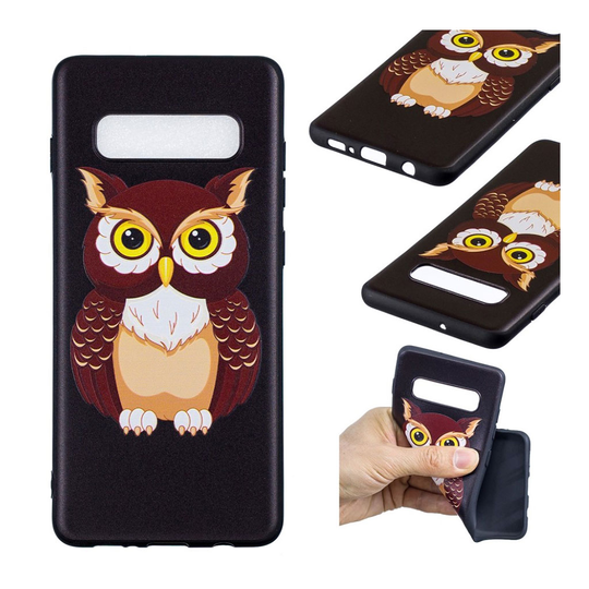 Samsung Galaxy S10 Plus printtikuosi suojakotelo - Ruskea Pöllö