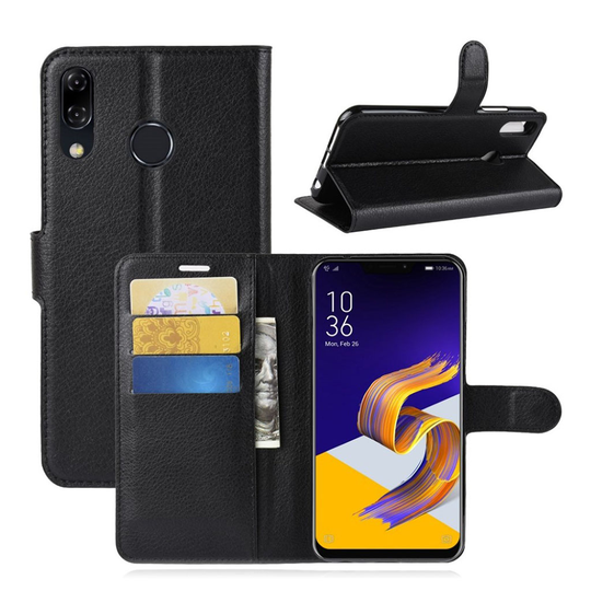 Asus ZenFone 5 (ZE620KL) Liitsihedelmän Jyväinen PU Nahkinen Lompakko Suojakotelo - Musta