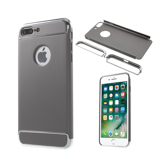 Sørensen Phone 7 Plus / 8 Plus Päällystetty Kova Muovikuori - Hopea / Harmaa