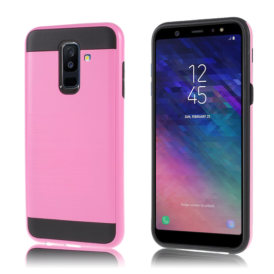 Samsung Galaxy A6 Plus harjattu PC ja TPU kombo Takaosa Suojakuori - Ruusu
