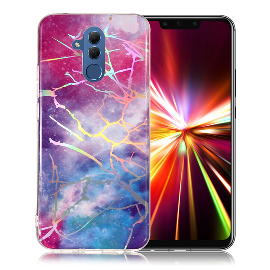 Huawei Mate 20 Lite IMD marmori kuviollinen metallinen silikooni kuviollinen joustava takasuoja kuori - Monivärinen