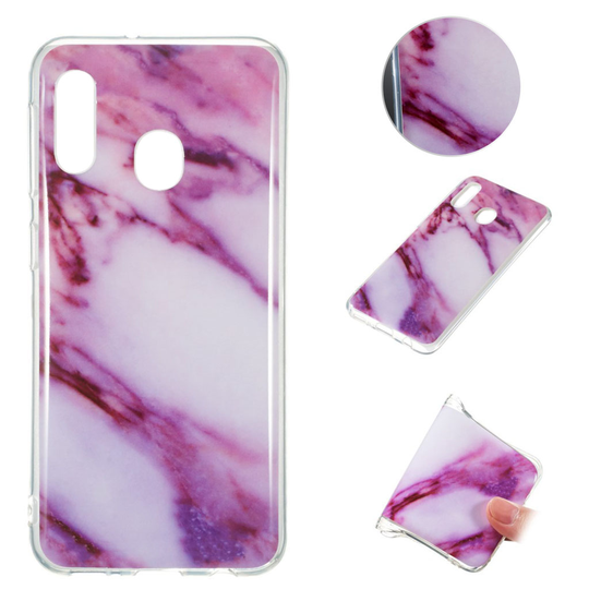Marble Samsung Galaxy A20e kuoret - Ruusu / violetti sävy marmori