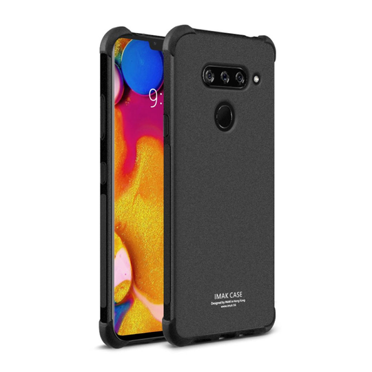 IMAK LG V40 ThinQ anti-drop hiekan tuntuinen suojakotelo - Matta Musta