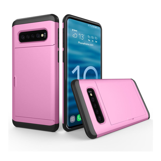 Samsung Galaxy S10 korttipaikallinen hybrid Suojakotelo - Pinkki