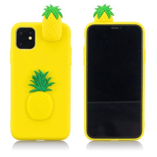 Cute 3D iPhone 11 kuoret - Keltainen / Ananas