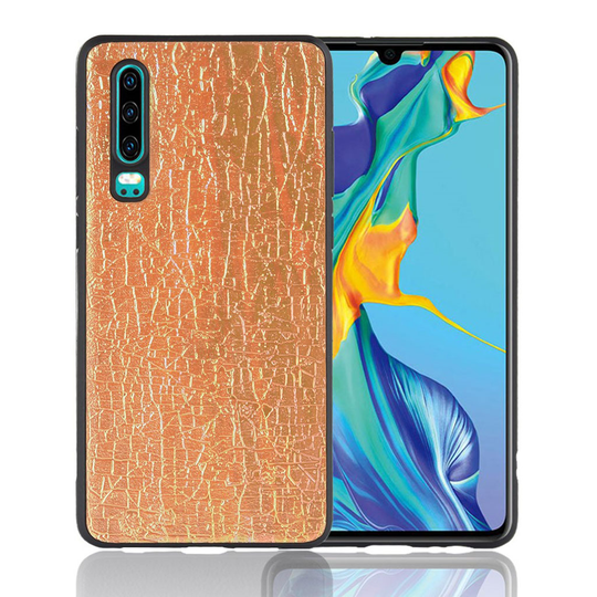 Huawei P30 simple nahkainen suojakotelo - Kulta