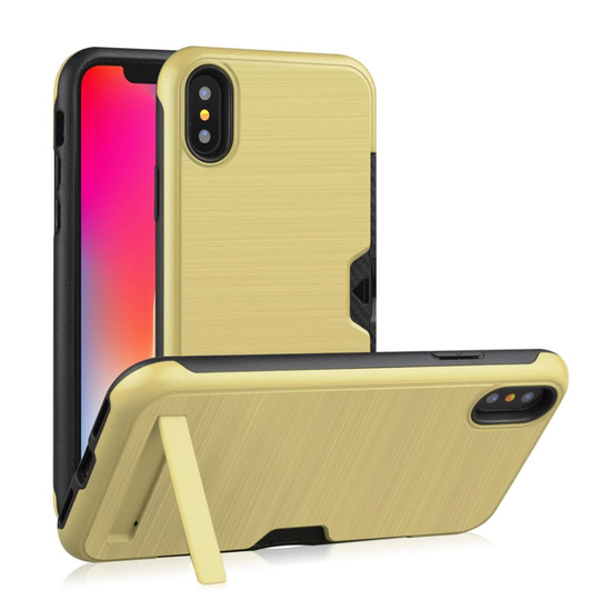 iPhone Xs Max tuki harjattu Suojakotelo - Kulta