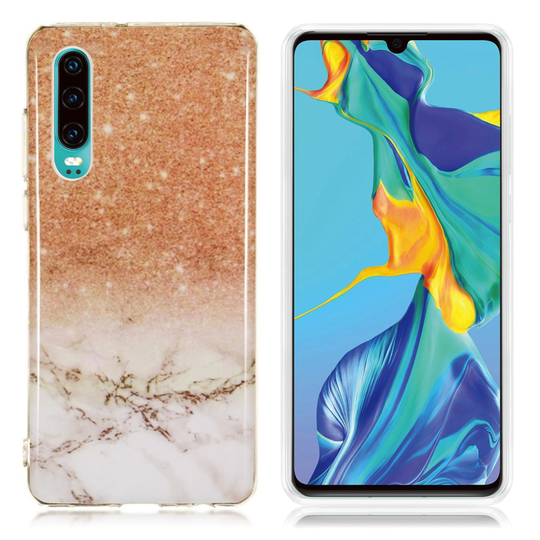 Huawei P30 marmori kuosinen joustava suojakotelo - Malli C