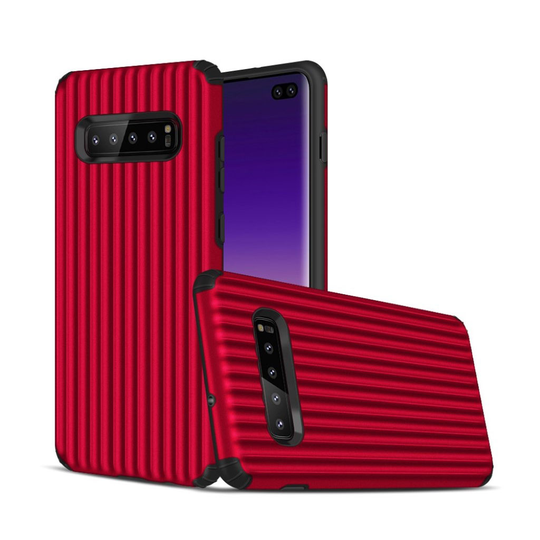 Samsung Galaxy S10 Plus iskunkestävä hybrid suojakotelo - Punainen