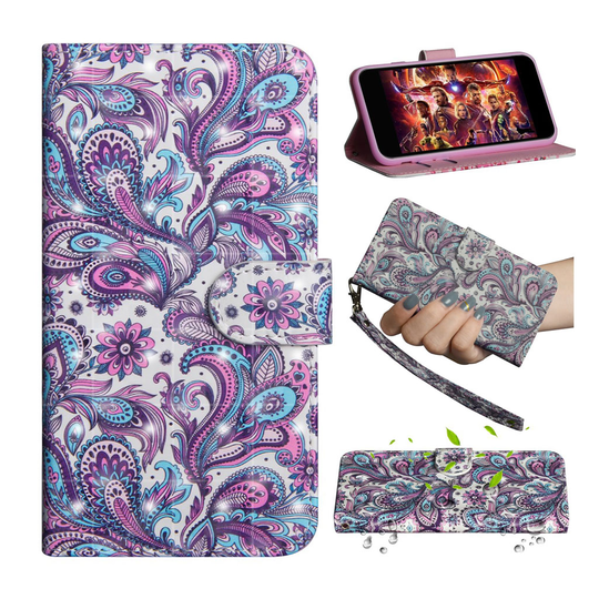 Huawei Y6 2019 patterned leather case - Colorized Flowers