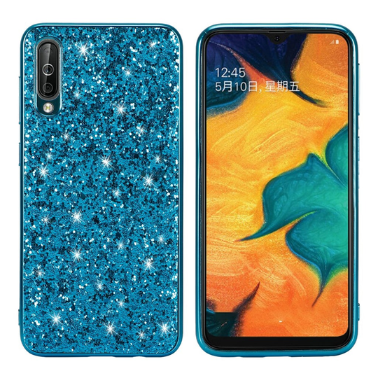 Glitter Samsung Galaxy A50 kuoret - Sininen