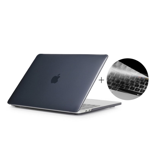 MacBook Pro 13 No Touchbar Kristalli Joustava PC ja TPU Muovi Suoja Kuori ja Lisätarvike - Musta