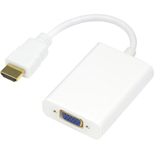 HDMI - VGA Ja äänisovitin, 19-pin Uros - 15-pin Naaras Ja 3,5mm Naaras, Ulkoinen Virta, 1080p, 0,2