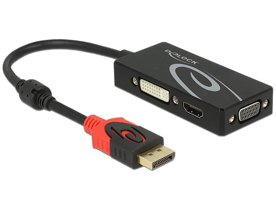 With This DisplayPort Adapter By Delock, The System Can Be Extended By A VGA, HDMI Or DVI Interface