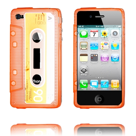Kasetti Suojakuori Semi-Läpikuultava (Oranssi) iPhone 4 Silikonikuori
