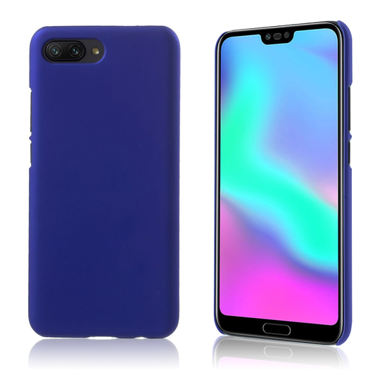 Huawei Honor 10 Kumitettu Kova Muovi Takasuoja Kuori - Tumman Sininen