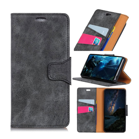 Sony Xperia 10 Plus vintage leather case - Grey