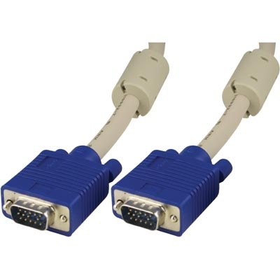 Monitorikaapeli RGB HD15 Uros - Uros, 10m, Ilman Pin 9, Harmaa