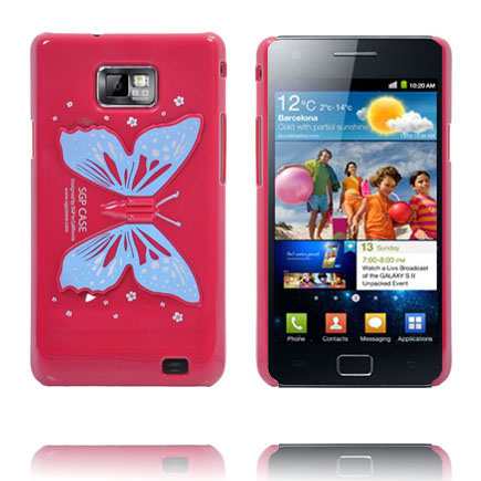 Perhosen Siipi - Standi (Punainen) Samsung Galaxy S2 Suojakuori
