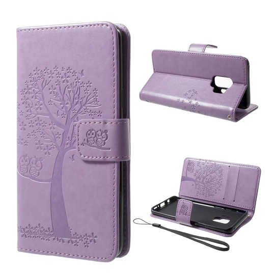 Samsung Galaxy S9 puukuvioinen suojakotelo - Vaaleanvioletti