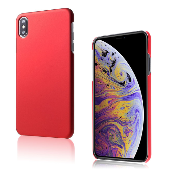iPhone XS liukuestoinen kova muovinen matta pintainen takasuojakuori - Punainen
