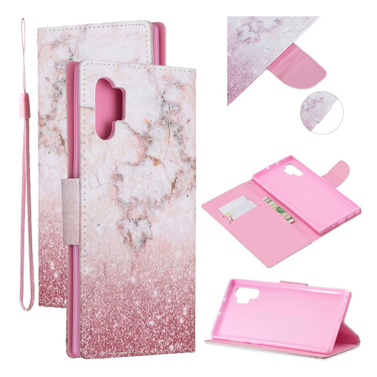 Wonderland Samsung Galaxy Note 10 Pro flip kotelot - Pinkki