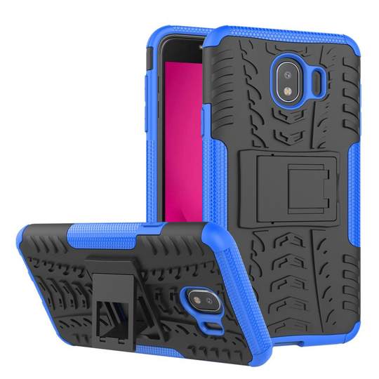 Samsung Galaxy J4 (2018) hieno rengaskuvioitu hybridi suojakotelo - Sininen