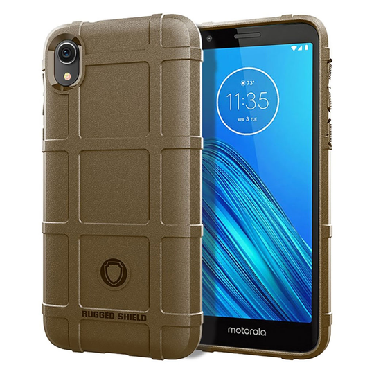 Rugged Shield Motorola Moto E6 kuoret - Ruskea