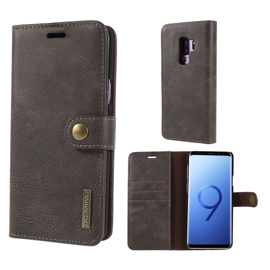 DG.MING Samsung Galaxy S9 Plus 2-in-1 Wallet kotelot - Kahvi