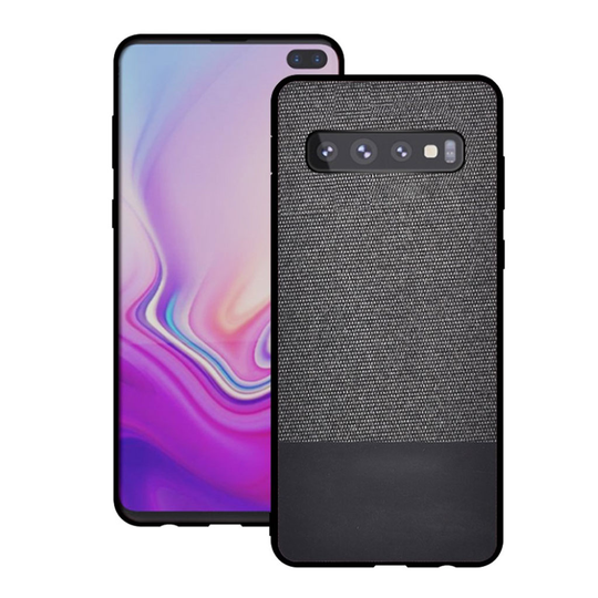 Samsung Galaxy S10 Plus cloth spliced case - Dark Grey