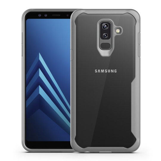 Samsung Galaxy A6 Plus Hybriidi PC ja TPU Takasuoja Kuori - Harmaa