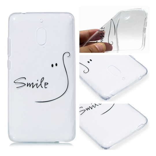 Nokia 2.1 Pehmeä Kuviollinen Silikooni Muovinen Takasuoja Kuori - Smile Teksti