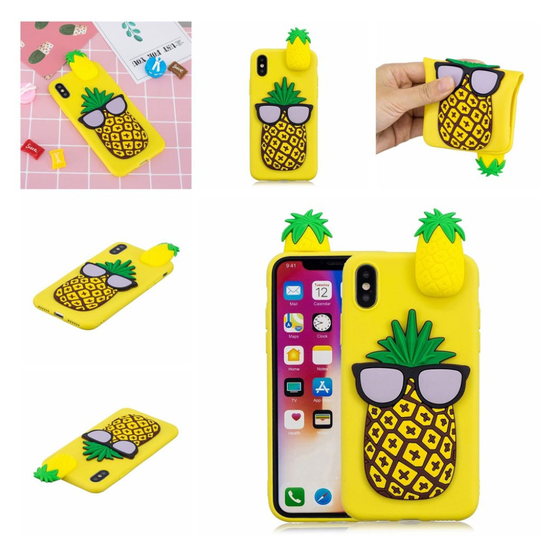 iPhone 9 Plus 3D Kuviollinen Joustava Silikoonimuovi Takasuoja Kuori - Ananas