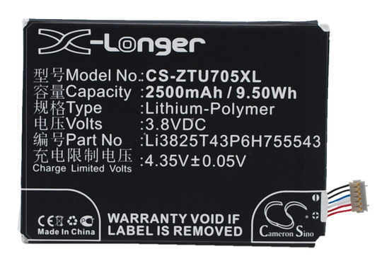 ZTE Grand SII Q705U S221 akku 2500 mAh