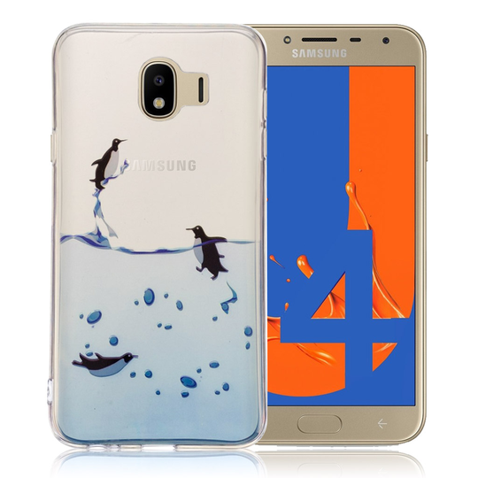Samsung Galaxy J4 (2018) kuvioinen printti ohut suojakotelo - Swimming Penguin