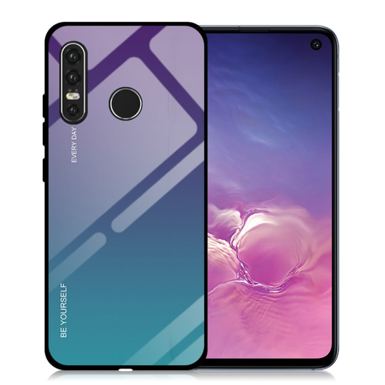 Huawei P30 Lite gradient suojakotelo - Violetti / Sinivihreä